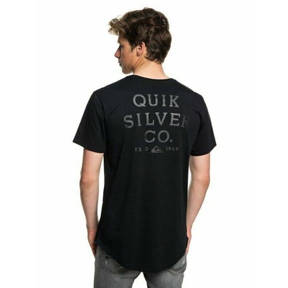 Quiksilver Mens Black Cotton Crewneck Casual Quik And Co T-Shirt Size M - Picture 3 of 9